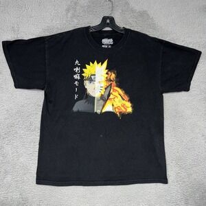 VTG 2002 Naruto Shippuden Shonen Jump T Shirt Men's Sz XL Black Anime 2000's Tee